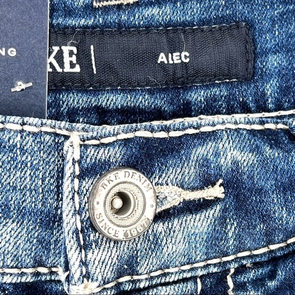 BKE Men's Alec Straight Leg Slim Low Rise Ripped Jeans - various sizes - Picture 4 of 7